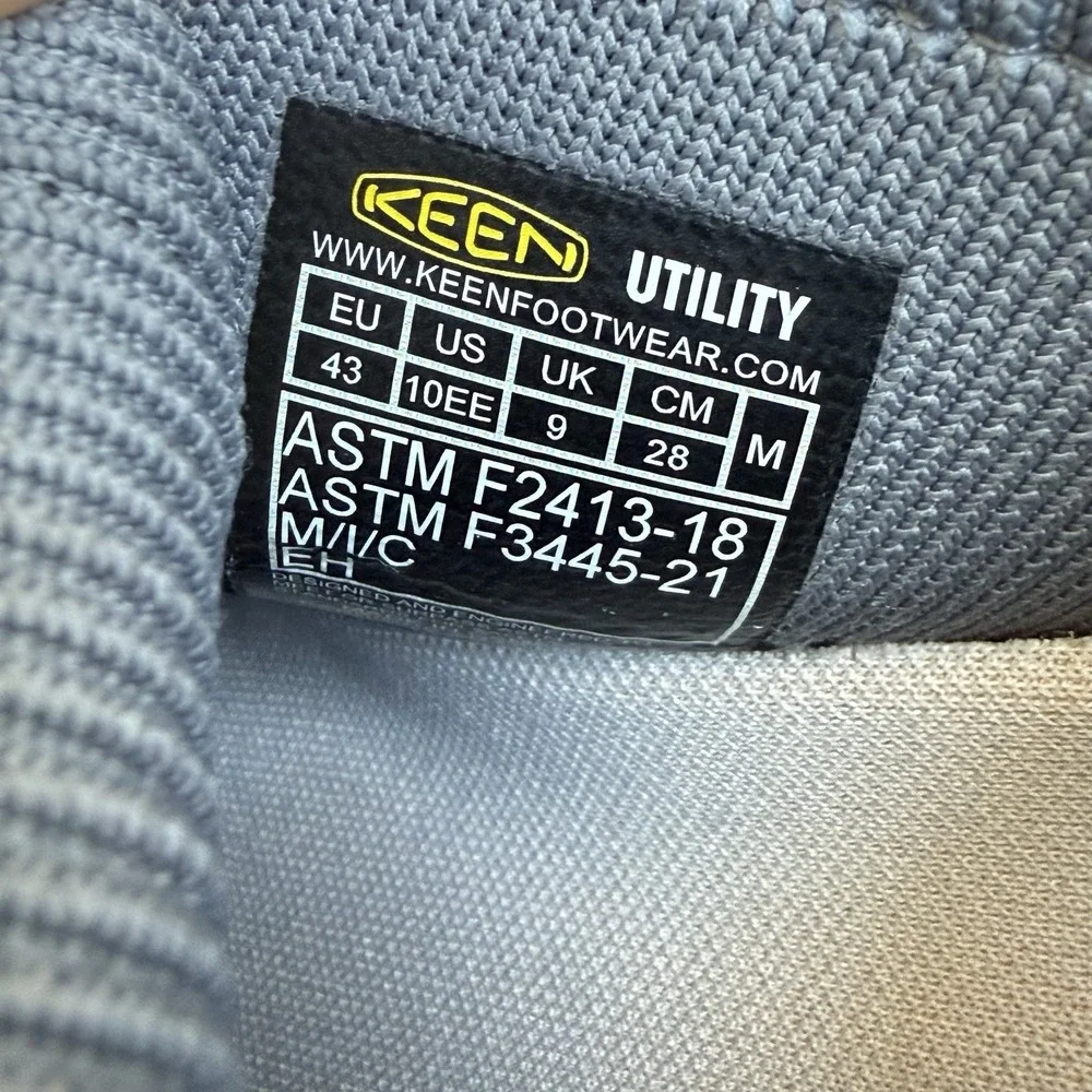 KEEN Arvada Shift Steel Toe Men's 10EE Wide Safety Utility Work Wear Grey